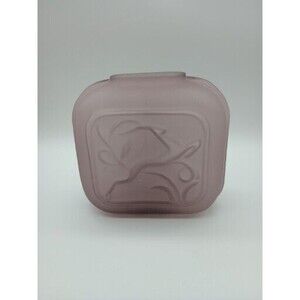 Balos Glass Square Vase Frosted Amethyst Art Deco Stag